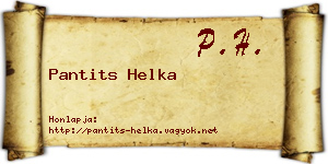 Pantits Helka névjegykártya